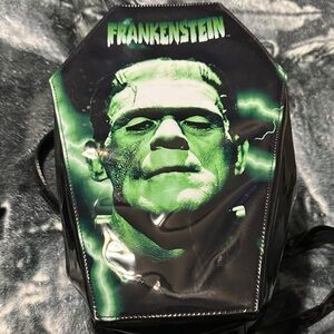 Frankenstein Green and Black Coffin Backpack